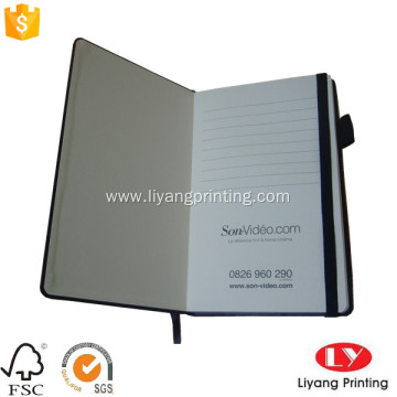 Hot PU office notebook printing with ribbon